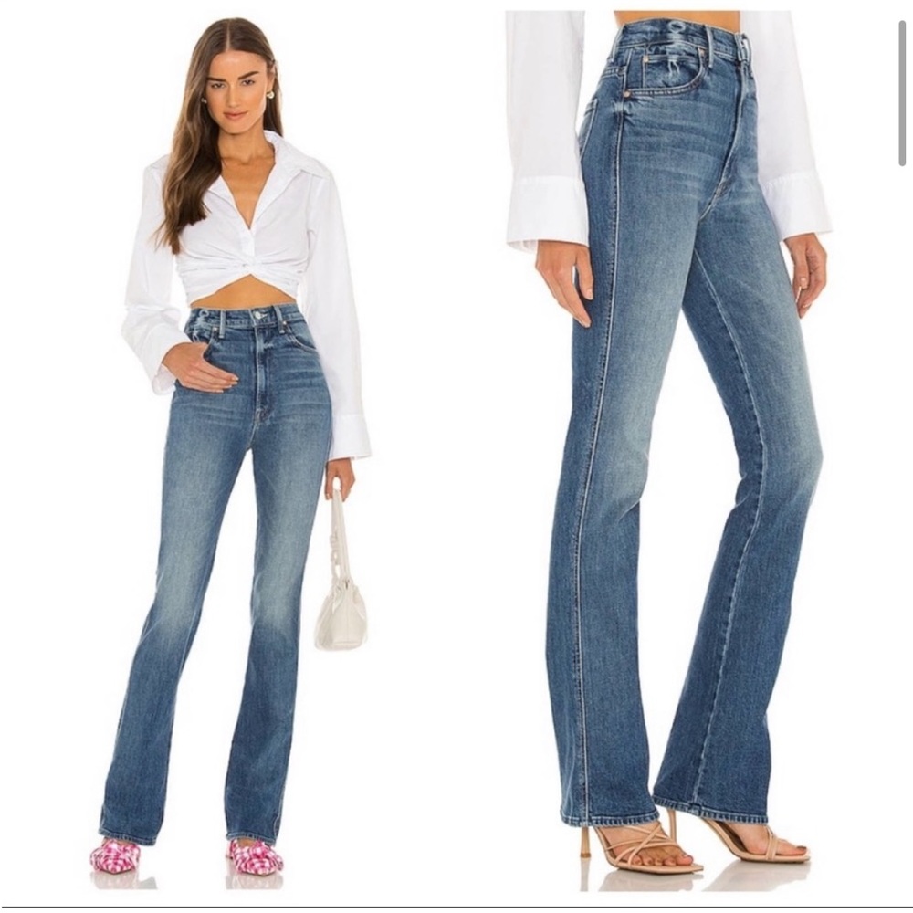 MOTHER Superior High Waisted Smokin’ Double Heel in Beyond the Sky 27 34” inseam